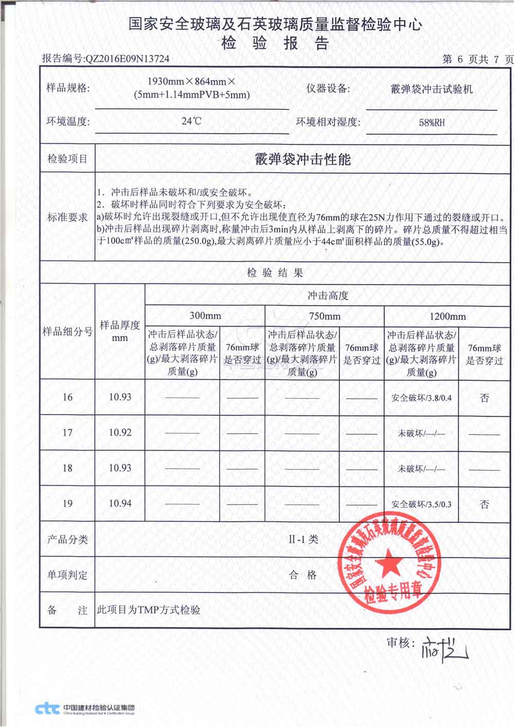 钢化夹层玻璃3C检测报告6